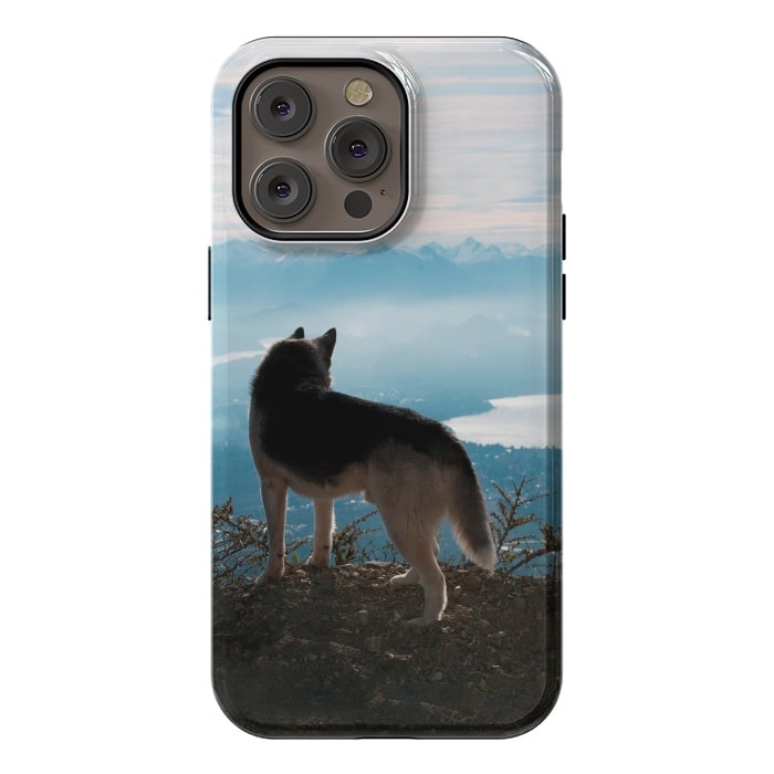 iPhone 14 Pro max StrongFit Wanderlust dog by Laura Nagel