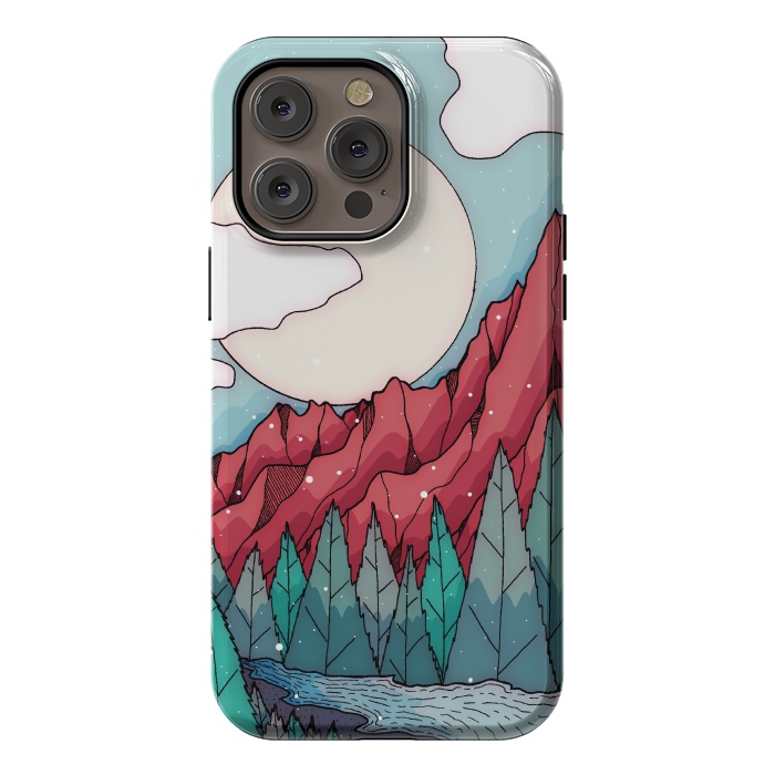 iPhone 14 Pro max StrongFit The red winter mountain river by Steve Wade (Swade)