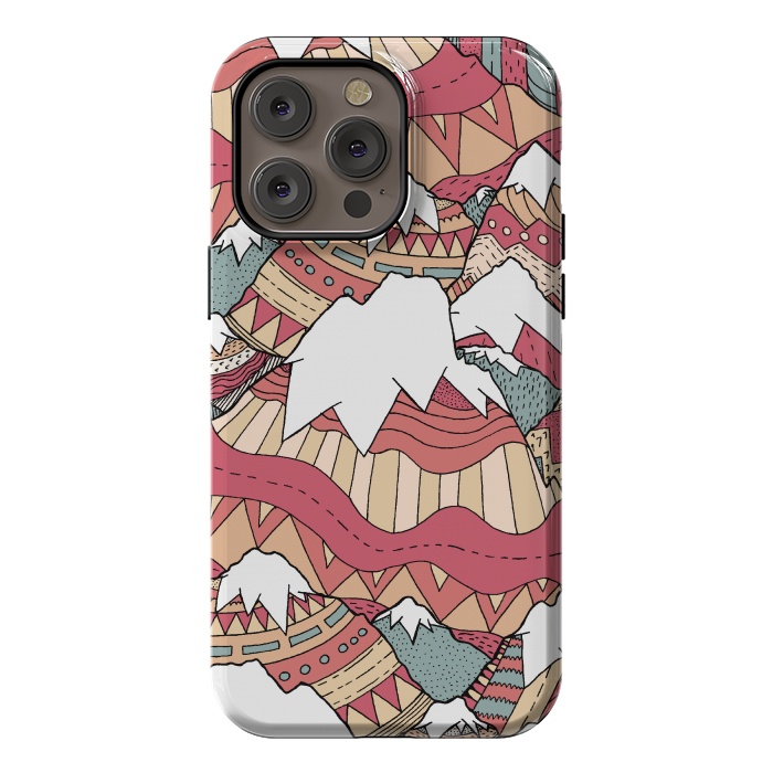 iPhone 14 Pro max StrongFit Winter Aztec mountains  by Steve Wade (Swade)