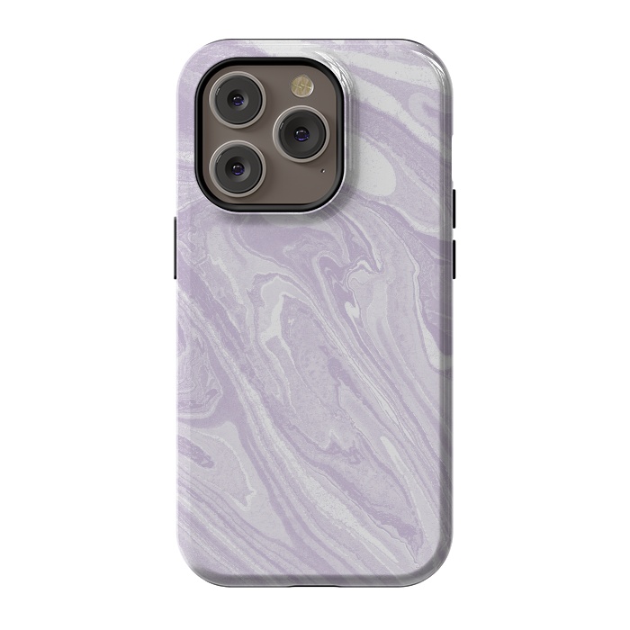 iPhone 14 Pro StrongFit Pastel Purple lavender liquid marble by Oana 