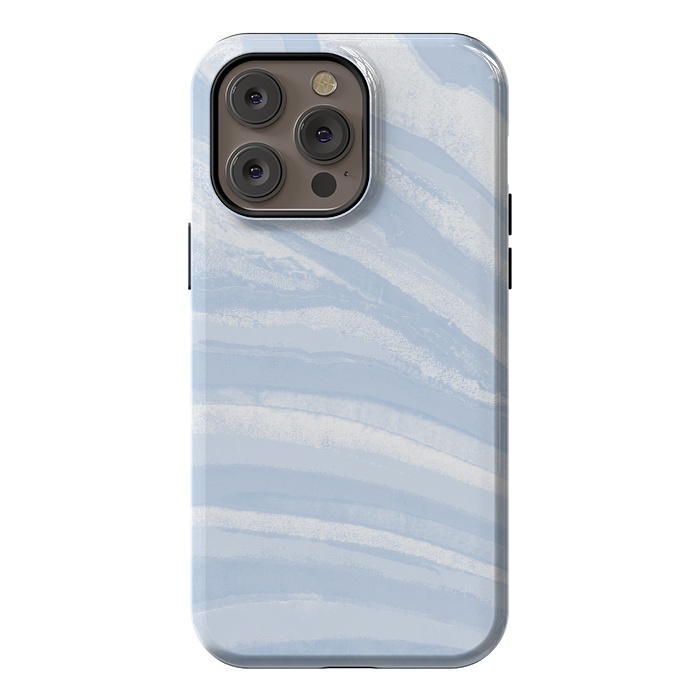 iPhone 14 Pro max StrongFit Baby blue pastel marble stripes by Oana 