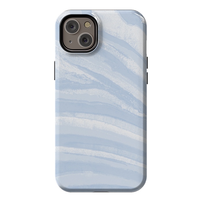 iPhone 14 Plus StrongFit Baby blue pastel marble stripes by Oana 