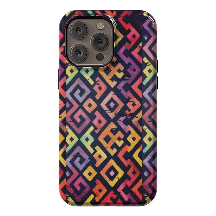 iPhone 14 Pro max StrongFit coloured squared pattern by MALLIKA