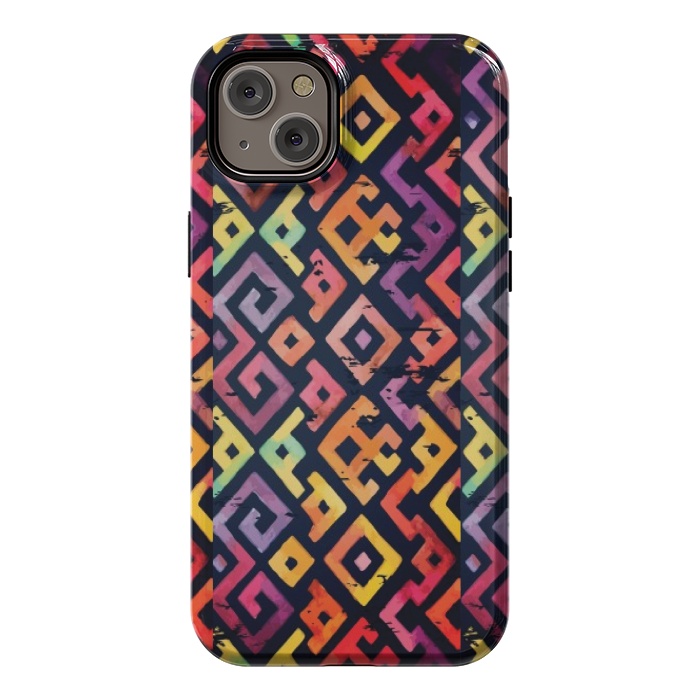 iPhone 14 Plus StrongFit coloured squared pattern by MALLIKA