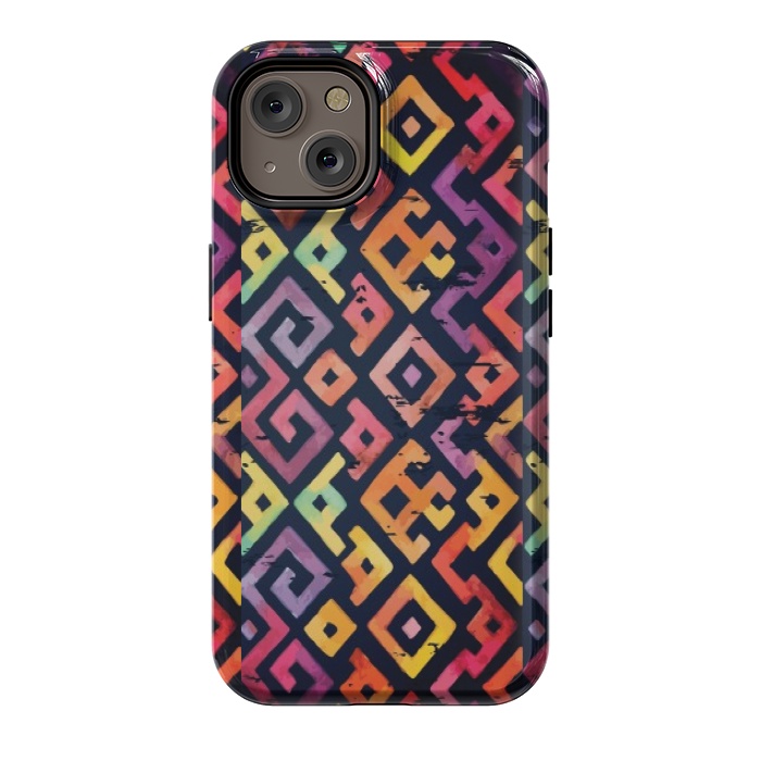 iPhone 14 StrongFit coloured squared pattern by MALLIKA
