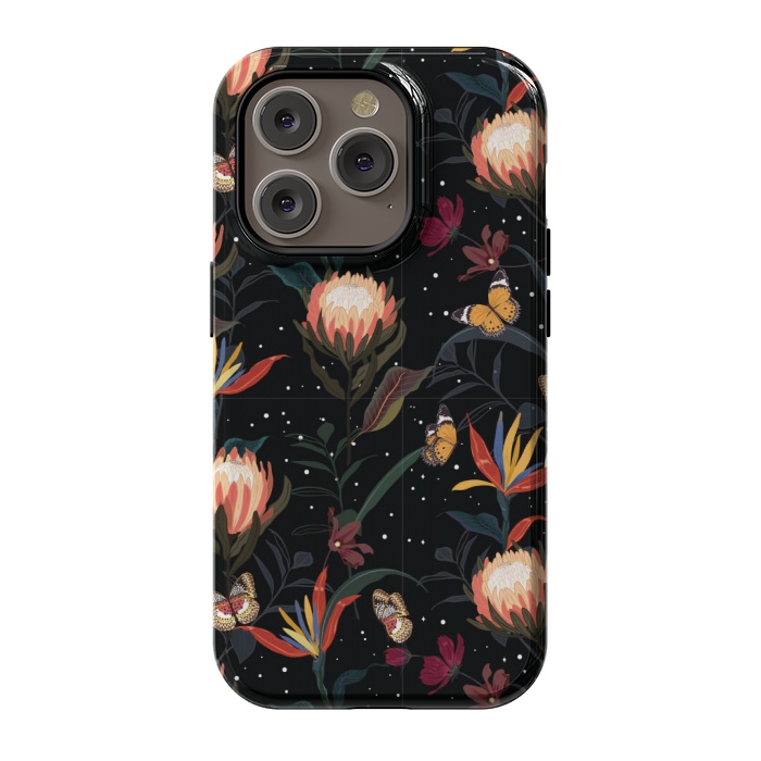 iPhone 14 Pro StrongFit copper floral pattern by MALLIKA