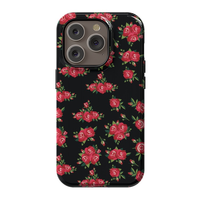 iPhone 14 Pro StrongFit red pretty roses by MALLIKA