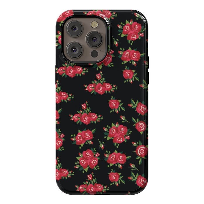 iPhone 14 Pro max StrongFit red pretty roses by MALLIKA