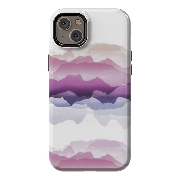 iPhone 14 Plus StrongFit Pink blue gradient mountain landscape by Oana 