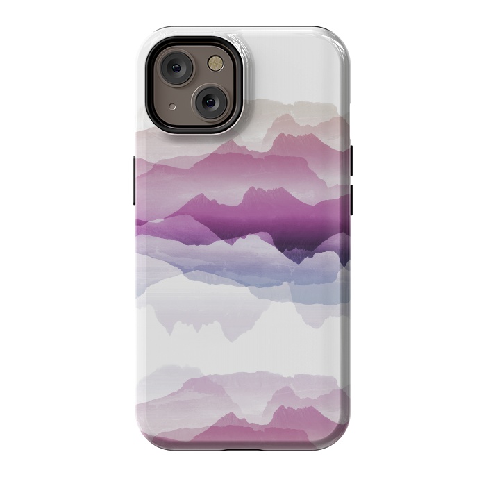 iPhone 14 StrongFit Pink blue gradient mountain landscape by Oana 