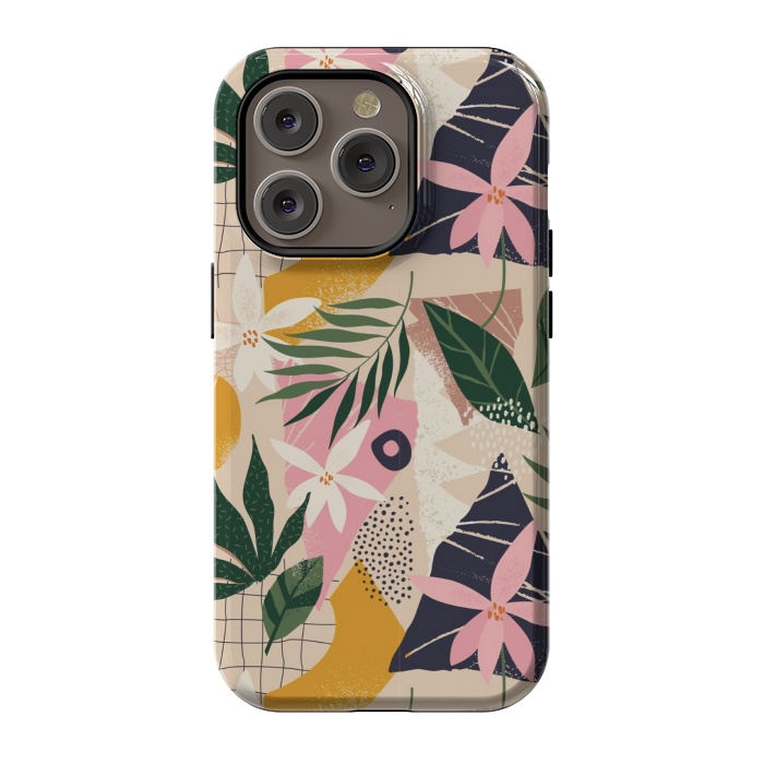 iPhone 14 Pro StrongFit tropical love leaves 2 by MALLIKA