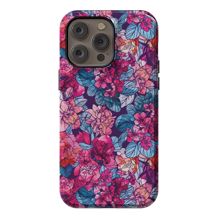 iPhone 14 Pro max StrongFit pink floral pattern 6 by MALLIKA