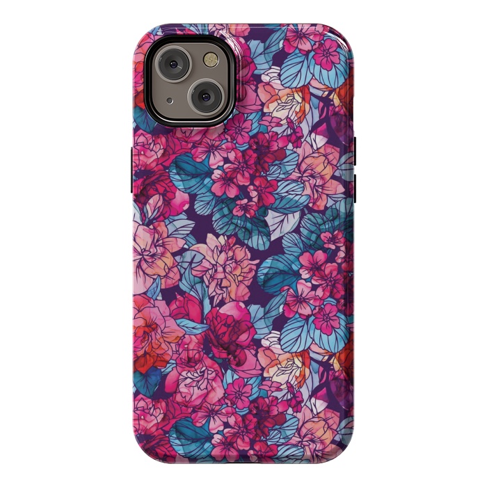iPhone 14 Plus StrongFit pink floral pattern 6 by MALLIKA