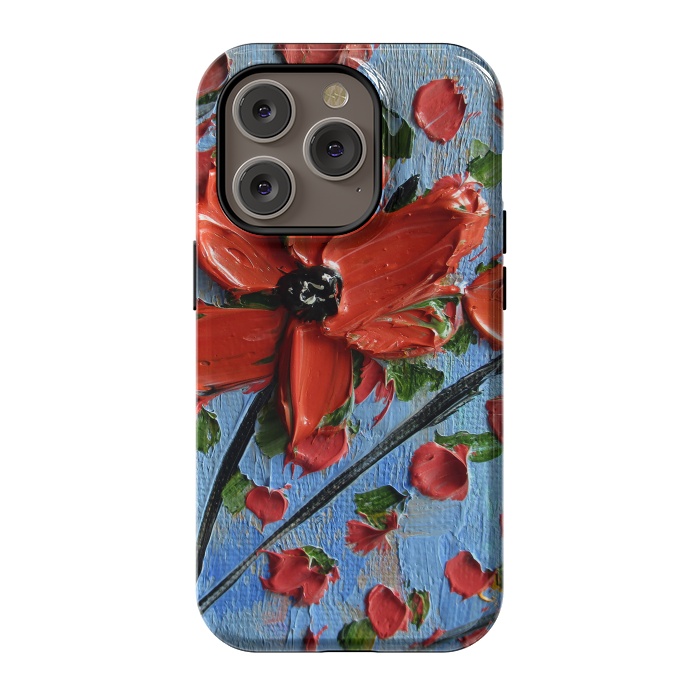 iPhone 14 Pro StrongFit Red flowers  by ArtKingdom7