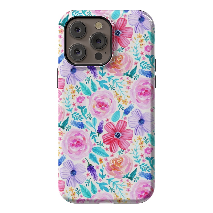 iPhone 14 Pro max StrongFit Bold Blooms - Cool Colours by Tangerine-Tane