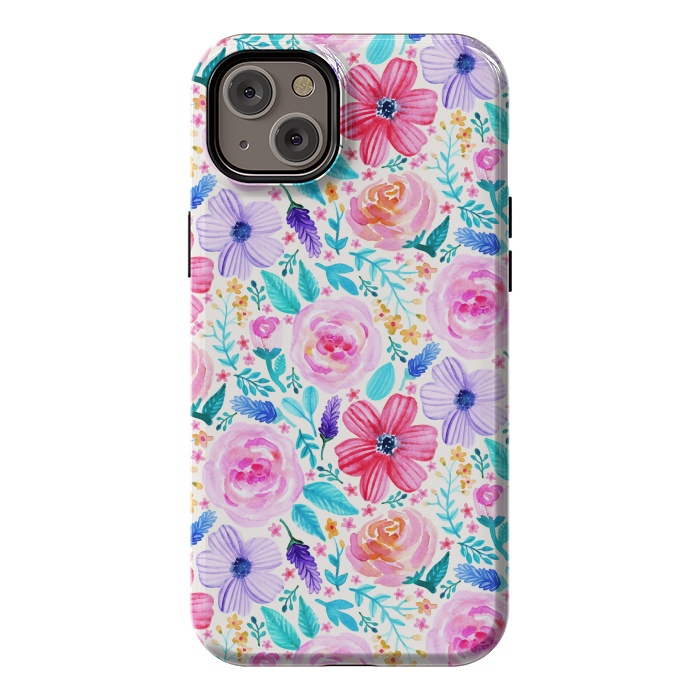 iPhone 14 Plus StrongFit Bold Blooms - Cool Colours by Tangerine-Tane