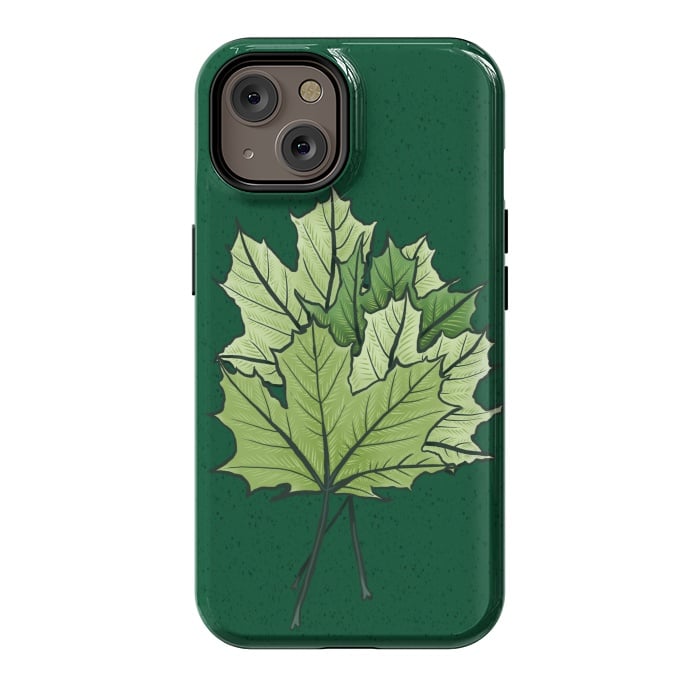 iPhone 14 StrongFit Green Maple Leaves In Spring by Boriana Giormova