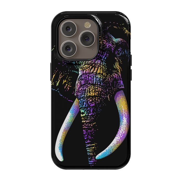 iPhone 14 Pro StrongFit Colorful Elephant by Alberto