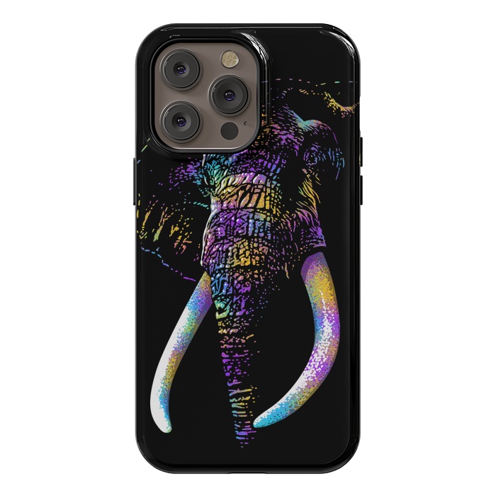 iPhone 14 Pro max StrongFit Colorful Elephant by Alberto