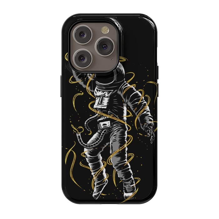 iPhone 14 Pro StrongFit Astronaut lines gold by Alberto