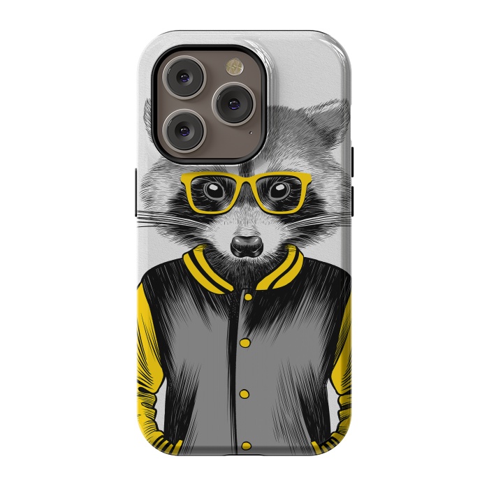 iPhone 14 Pro StrongFit Raccoon School by Alberto