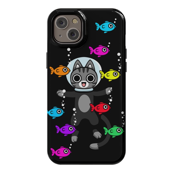 iPhone 14 Plus StrongFit Aquarium Cat by Alberto