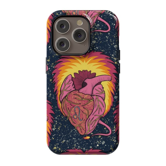 iPhone 14 Pro StrongFit Leo Heart by Ranggasme