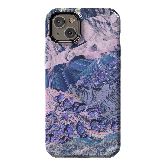 iPhone 14 Plus StrongFit Blue Violet Geode mountain landscape by Oana 