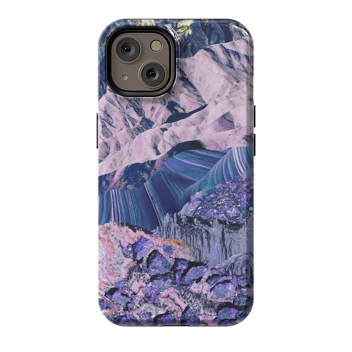 iPhone 14 StrongFit Blue Violet Geode mountain landscape by Oana 
