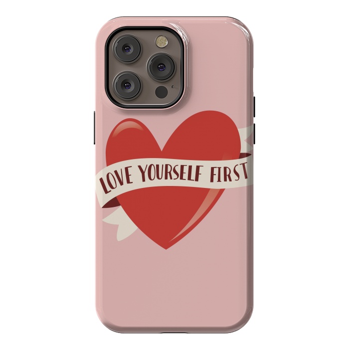 iPhone 14 Pro max StrongFit Love Yourself First, Happy Valentine's Day by Jelena Obradovic