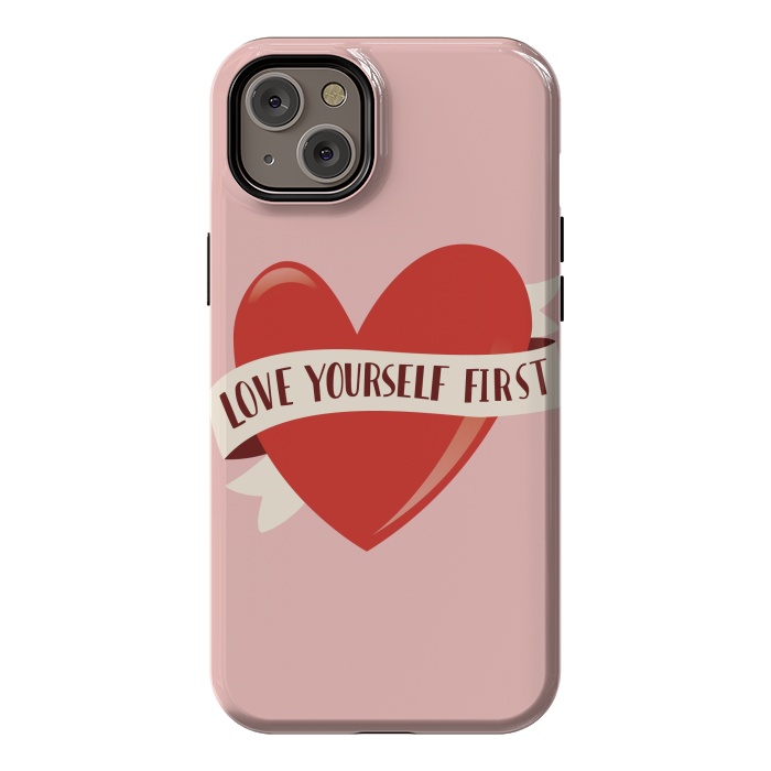 iPhone 14 Plus StrongFit Love Yourself First, Happy Valentine's Day by Jelena Obradovic