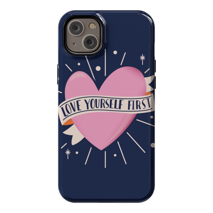 iPhone 14 Plus StrongFit Love Yourself First, Happy Valentine's Day 2 by Jelena Obradovic