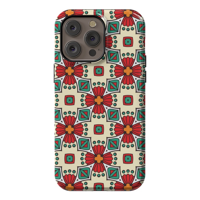 iPhone 14 Pro max StrongFit red floral print by MALLIKA