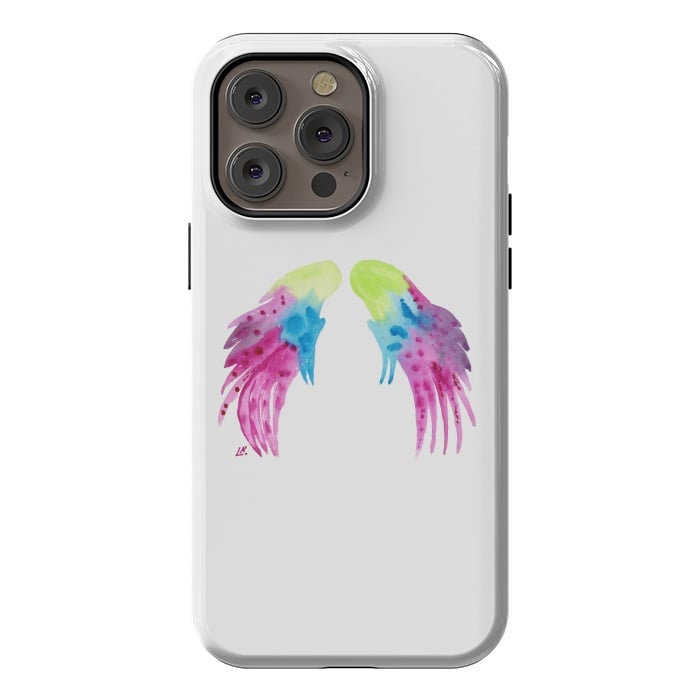 iPhone 14 Pro max StrongFit Angel wings watercolor  by ArtKingdom7