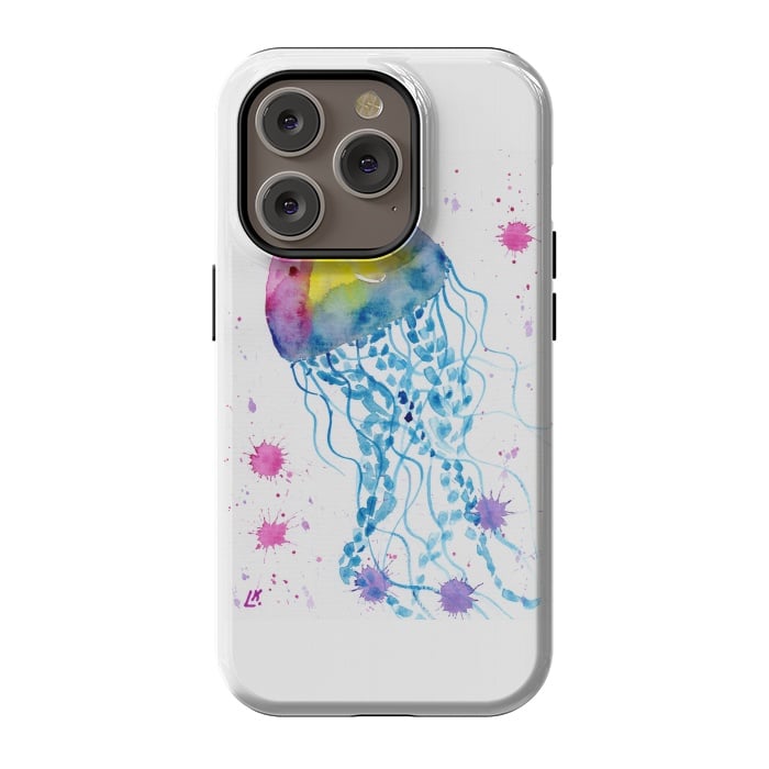 iPhone 14 Pro StrongFit Jellyfish watercolor 22 by ArtKingdom7