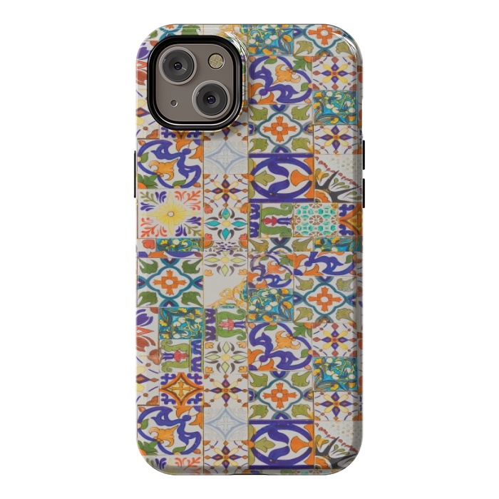 iPhone 14 Plus StrongFit OLD TILE PATTERN by MALLIKA