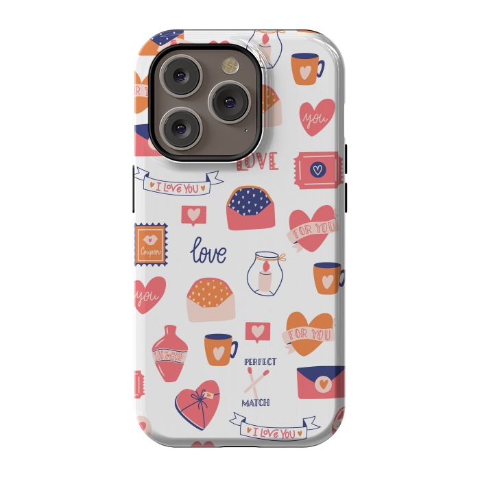 iPhone 14 Pro StrongFit Valentine pattern 01 by Jelena Obradovic