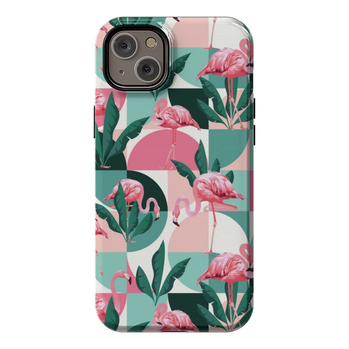iPhone 14 Plus StrongFit square flamingo pattern  by MALLIKA