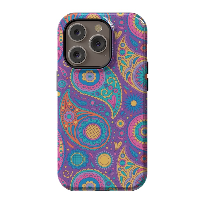 iPhone 14 Pro StrongFit purple mandala print 4 by MALLIKA