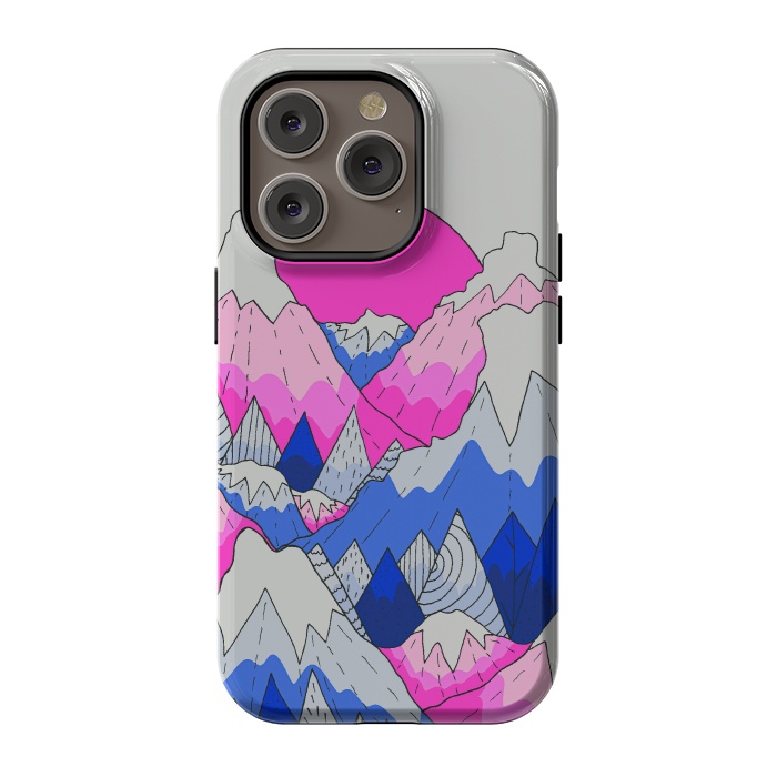 iPhone 14 Pro StrongFit The hot pink and blue peaks by Steve Wade (Swade)