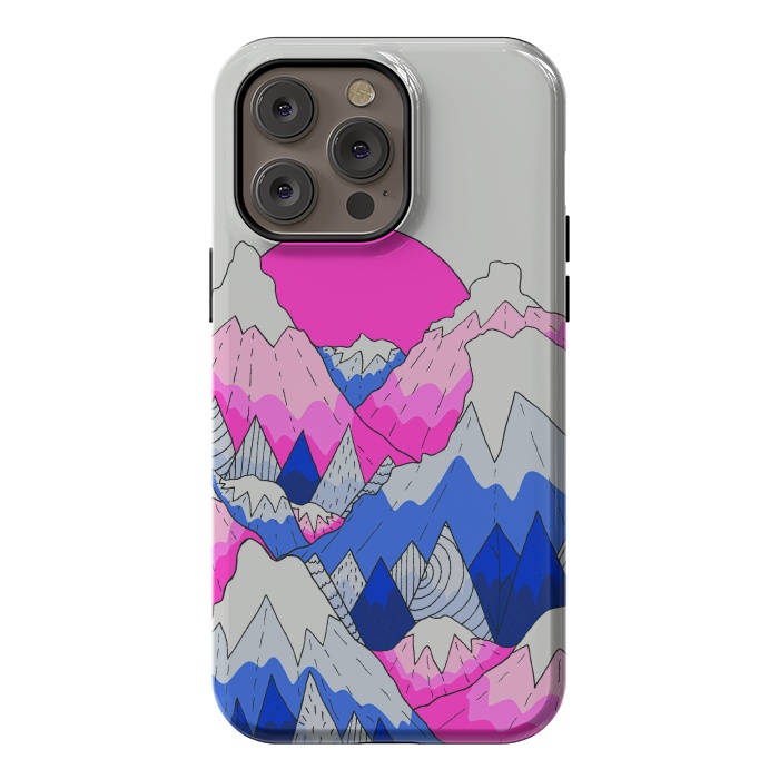 iPhone 14 Pro max StrongFit The hot pink and blue peaks by Steve Wade (Swade)