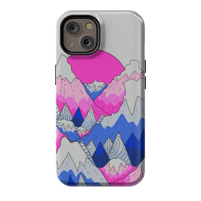 iPhone 14 StrongFit The hot pink and blue peaks by Steve Wade (Swade)