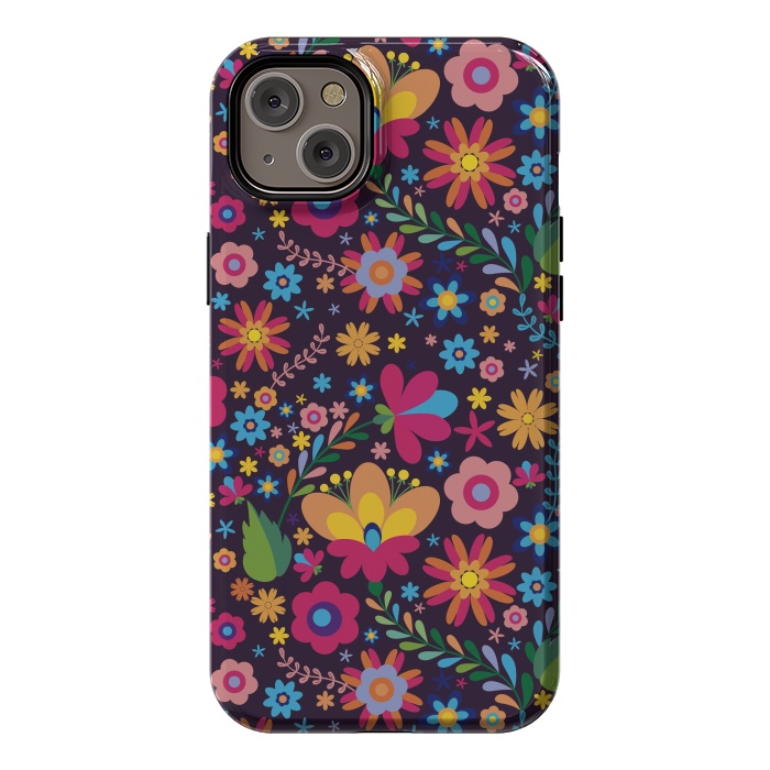 iPhone 14 Plus StrongFit Pink and Yellow Flower Party by ArtsCase