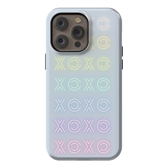 iPhone 14 Pro max StrongFit Pastel neon XOXO typo Valentine by Oana 