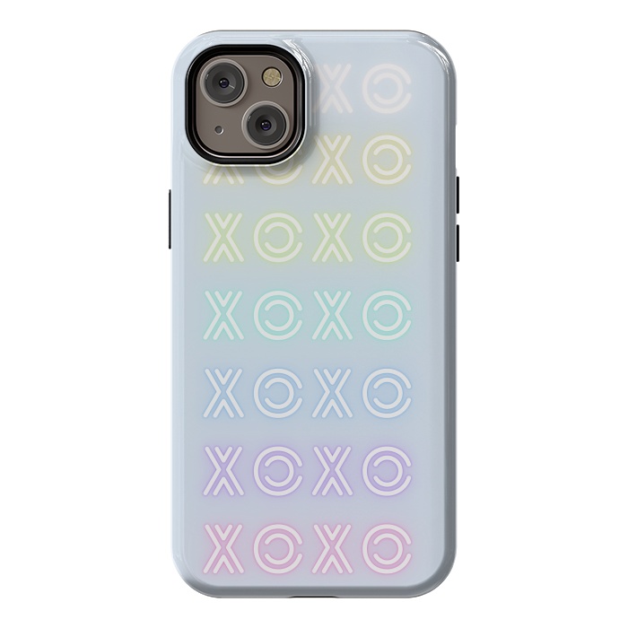 iPhone 14 Plus StrongFit Pastel neon XOXO typo Valentine by Oana 