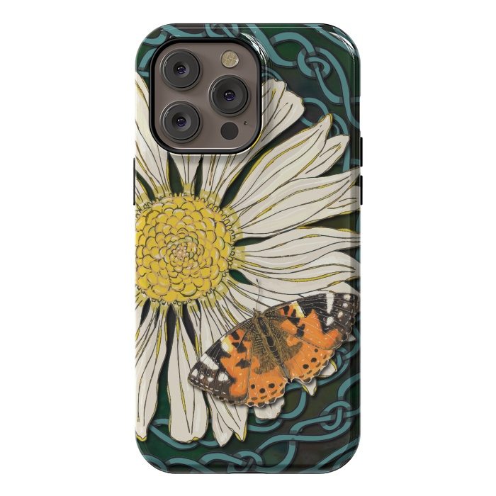iPhone 14 Pro max StrongFit Daisy and Butterfly by Lotti Brown