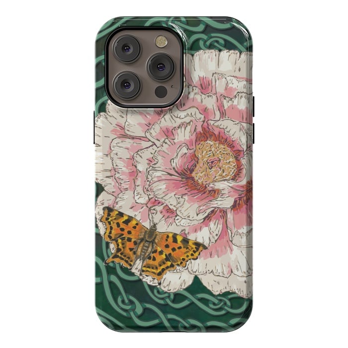 iPhone 14 Pro max StrongFit Peony and Butterfly by Lotti Brown