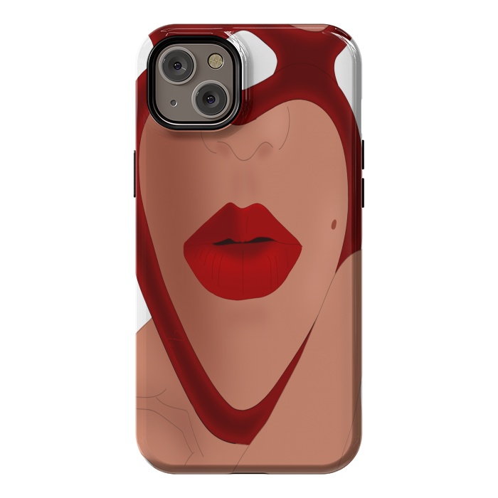 iPhone 14 Plus StrongFit Mirrored Lips - Valentines Edition Design by Anima Tea Story