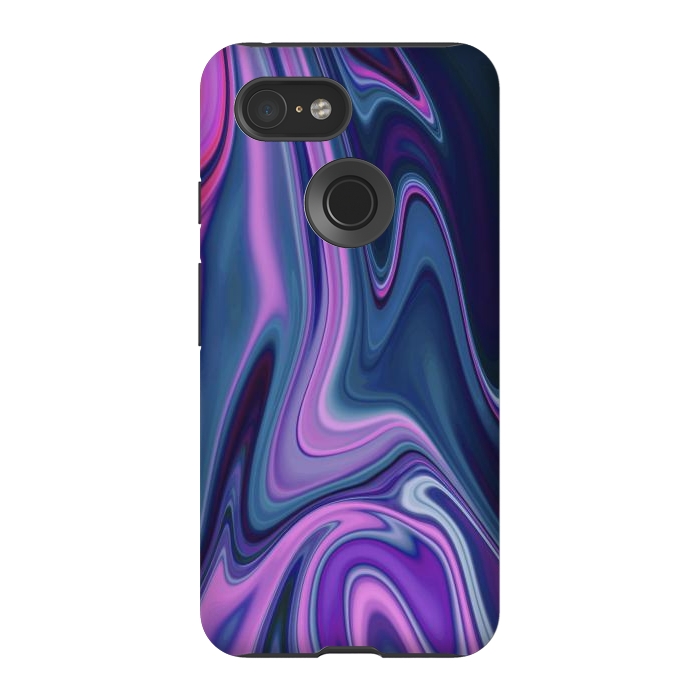Pixel 3 StrongFit Liquid Purple Pink and Blue Colors by ArtsCase