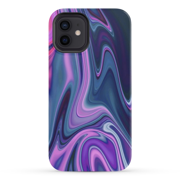 iPhone 12 StrongFit Liquid Purple Pink and Blue Colors by ArtsCase